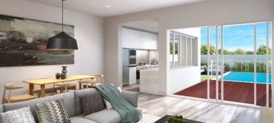 Duplex home with swimming pool designed for the entertainer has begun construction – Chifley