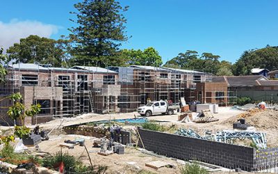 Gymea luxury family townhouses now under construction